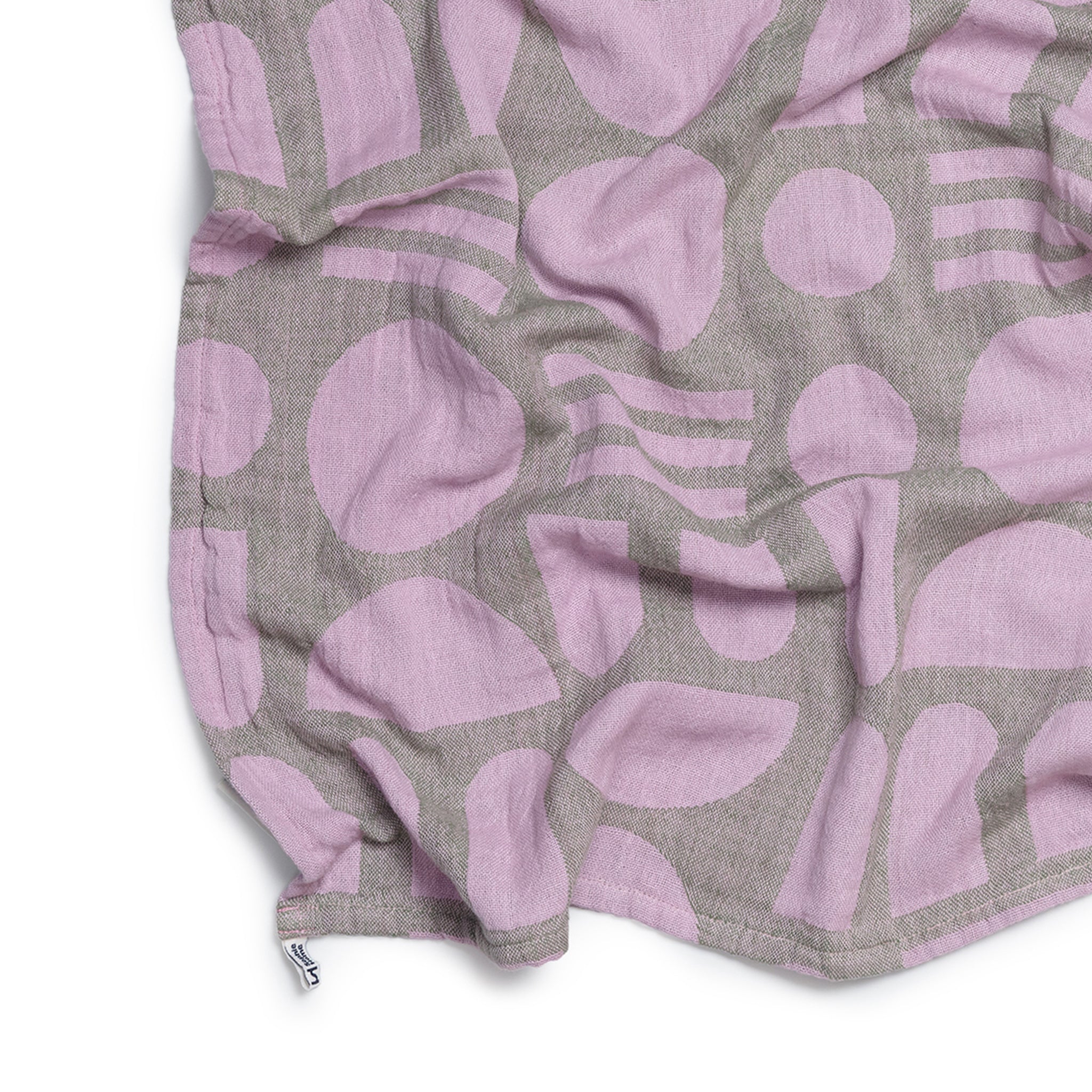 Designer Cotton Tea Towel: Stack The Dishes Green