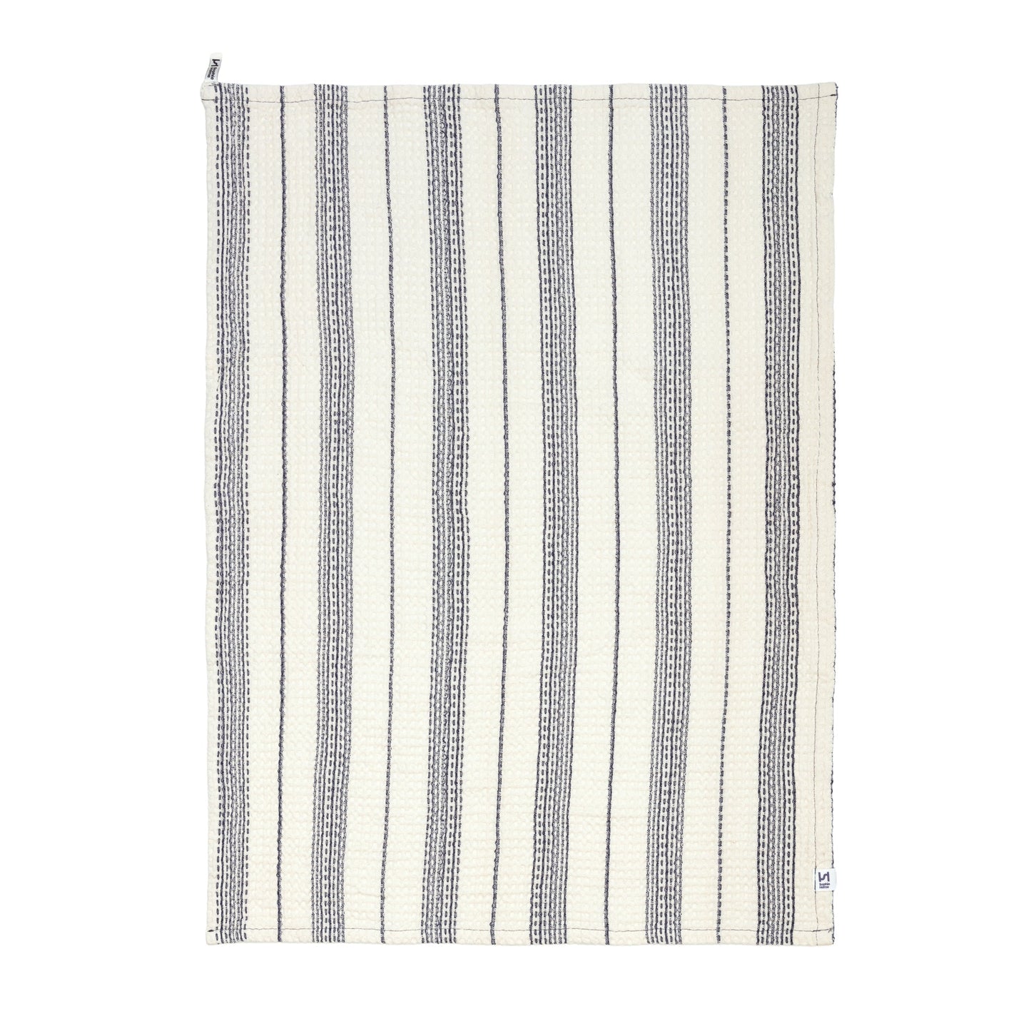 Cotton Waffle Tea Towel 2 Pack: Cobalt & Ivory