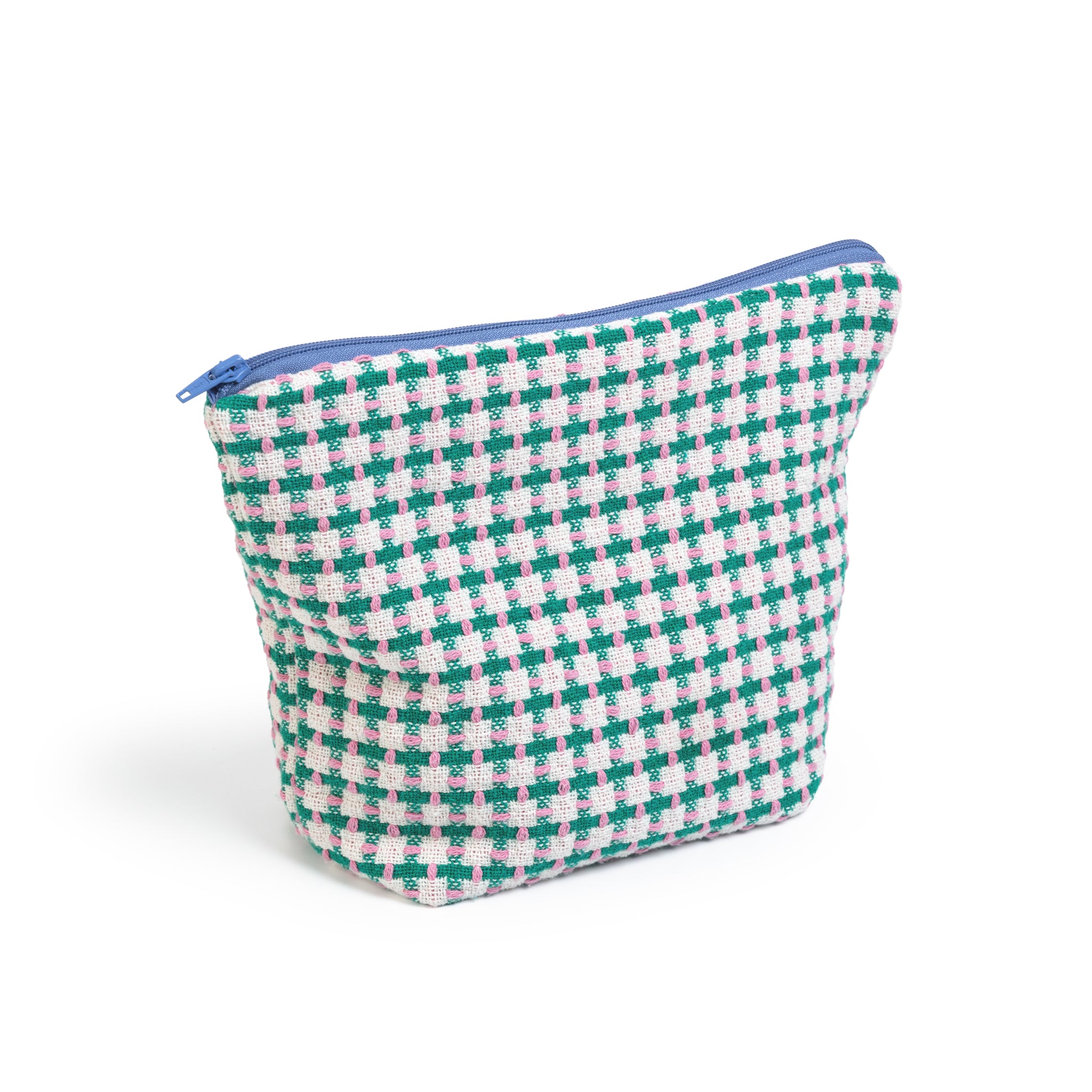 Recycled Cotton Wash Bag: Green & Pink