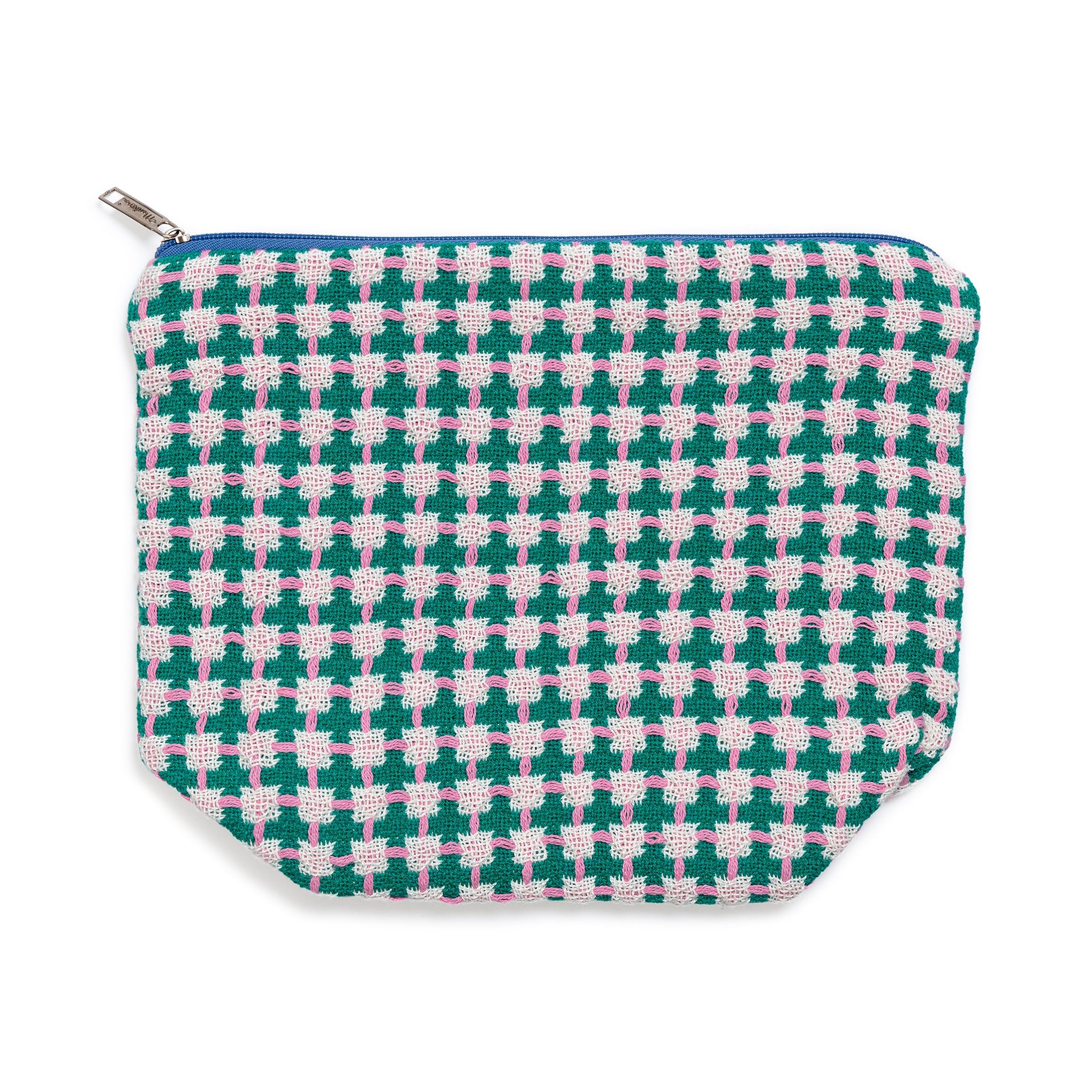 Recycled Cotton Wash Bag: Green & Pink