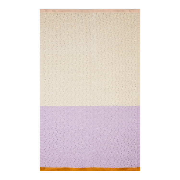 Textured Baby Blanket: Lilac & Cream