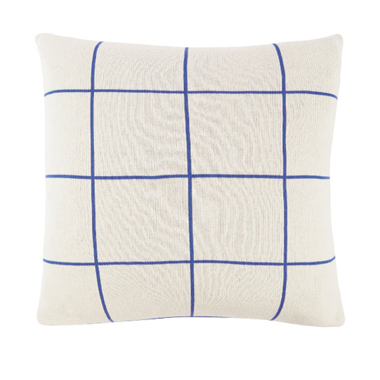 Grid Cushion Cover: Cobalt