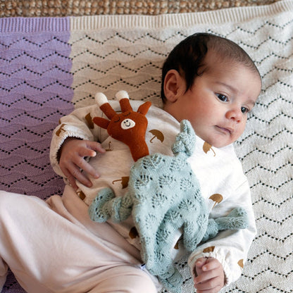 Textured Baby Blanket: Lilac & Cream