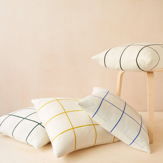 Grid Cushion Cover: Cobalt